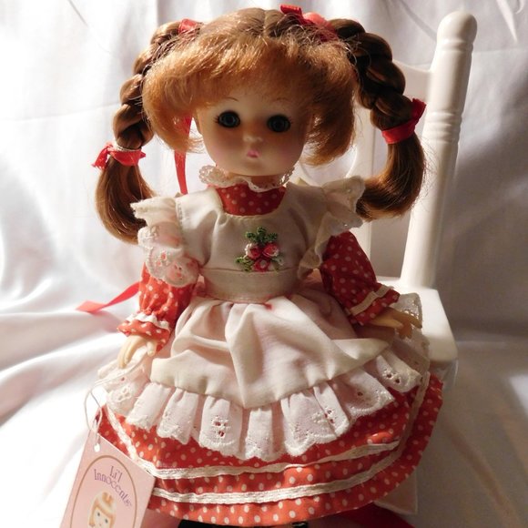 Vintage Effanbee Li'l Innocents Mary Sue Doll and Ceramic Doll Rocking Chair - Picture 7 of 13